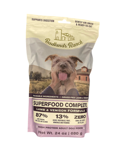 Bandlands superfood gently air dried dog food making it a good choice to feed.