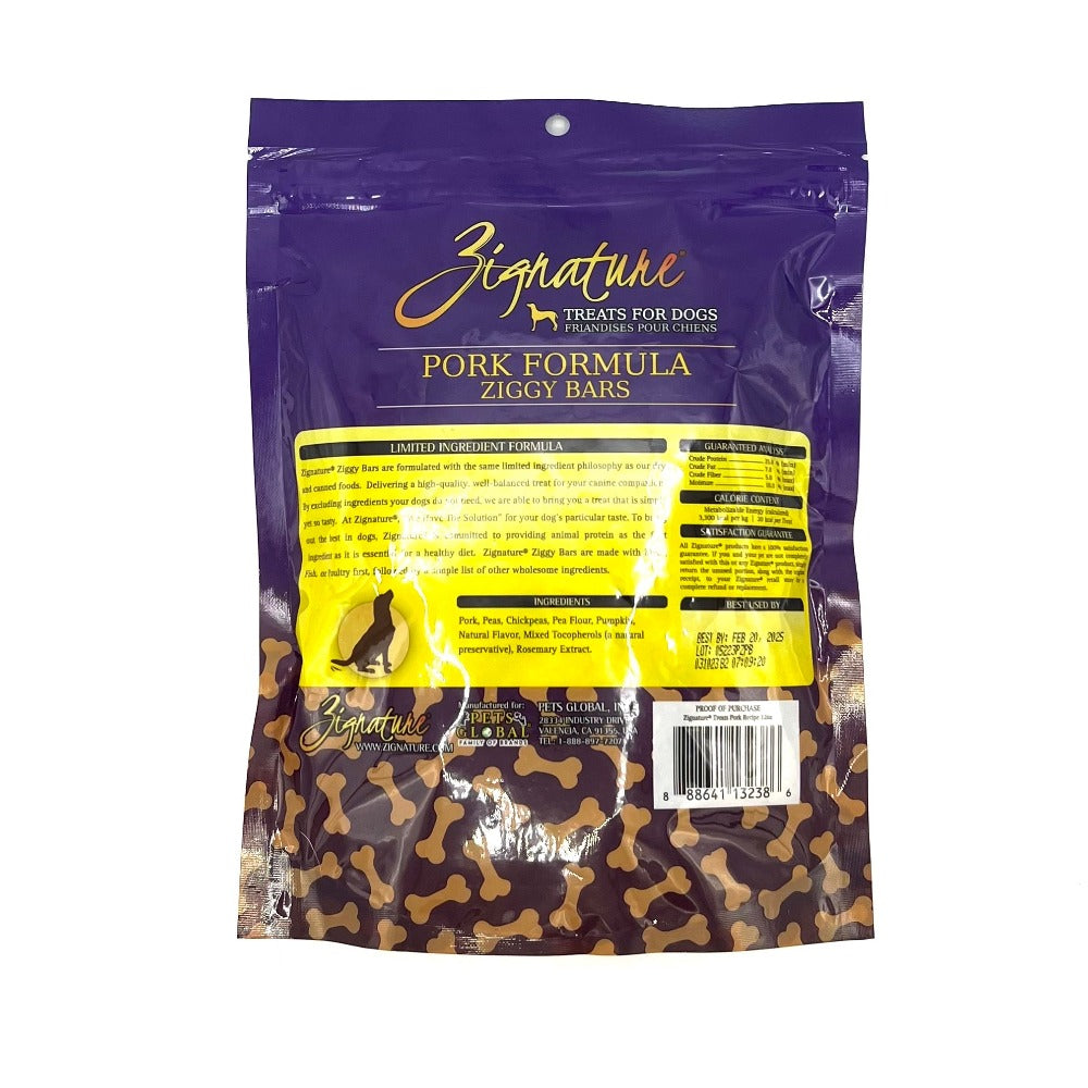 Zignature Ziggy Bars Pork Formula 12 oz bag