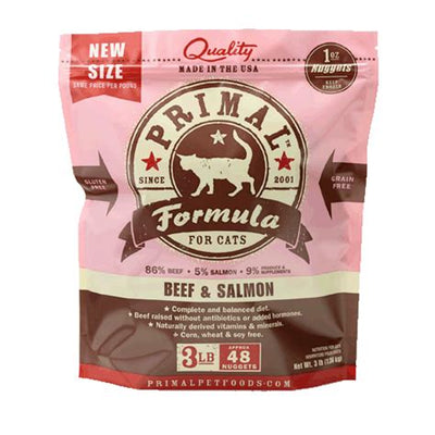 Primal beef and salmon formula for cats