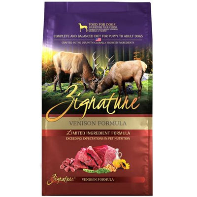 Zignature venison formula dog food