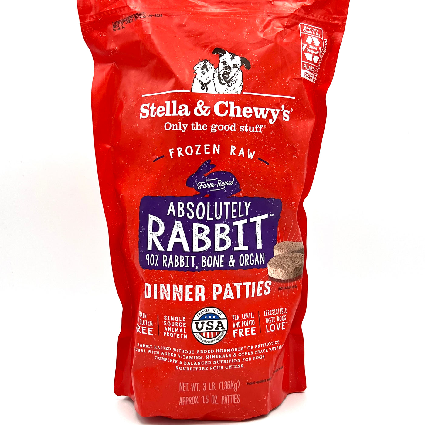 Stella & Chewys Absolutely Rabbit Frozen Dinner 3 lb