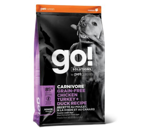 Go Carnivore chicken, turkey, and duck recipe dog food